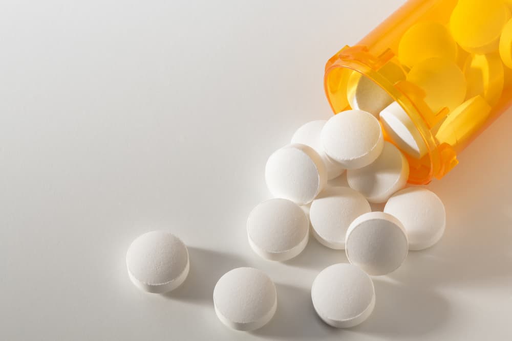 Opioids and pill bottle